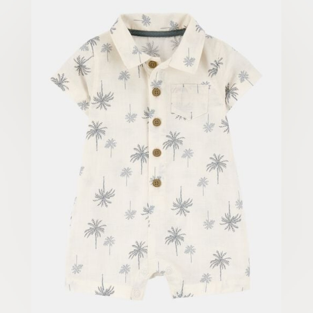 Carters Baby Palm Tree Cotton Romper NWT 24M
